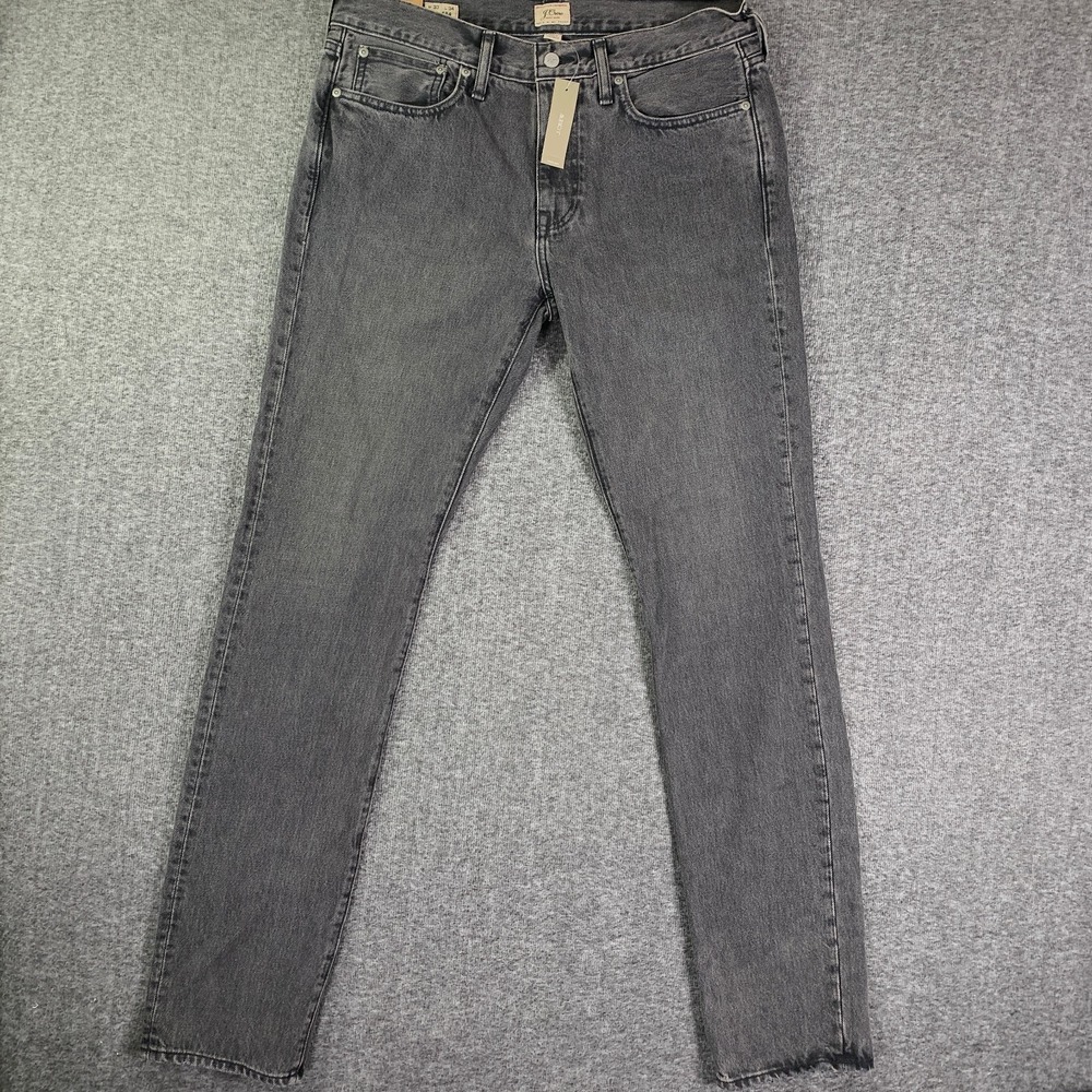 J Crew 484 Jeans Men 33x34 Slim Tapered Gray Pant NEW